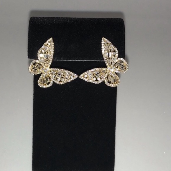 Baguette Butterfly Earring - Picture 3 of 10